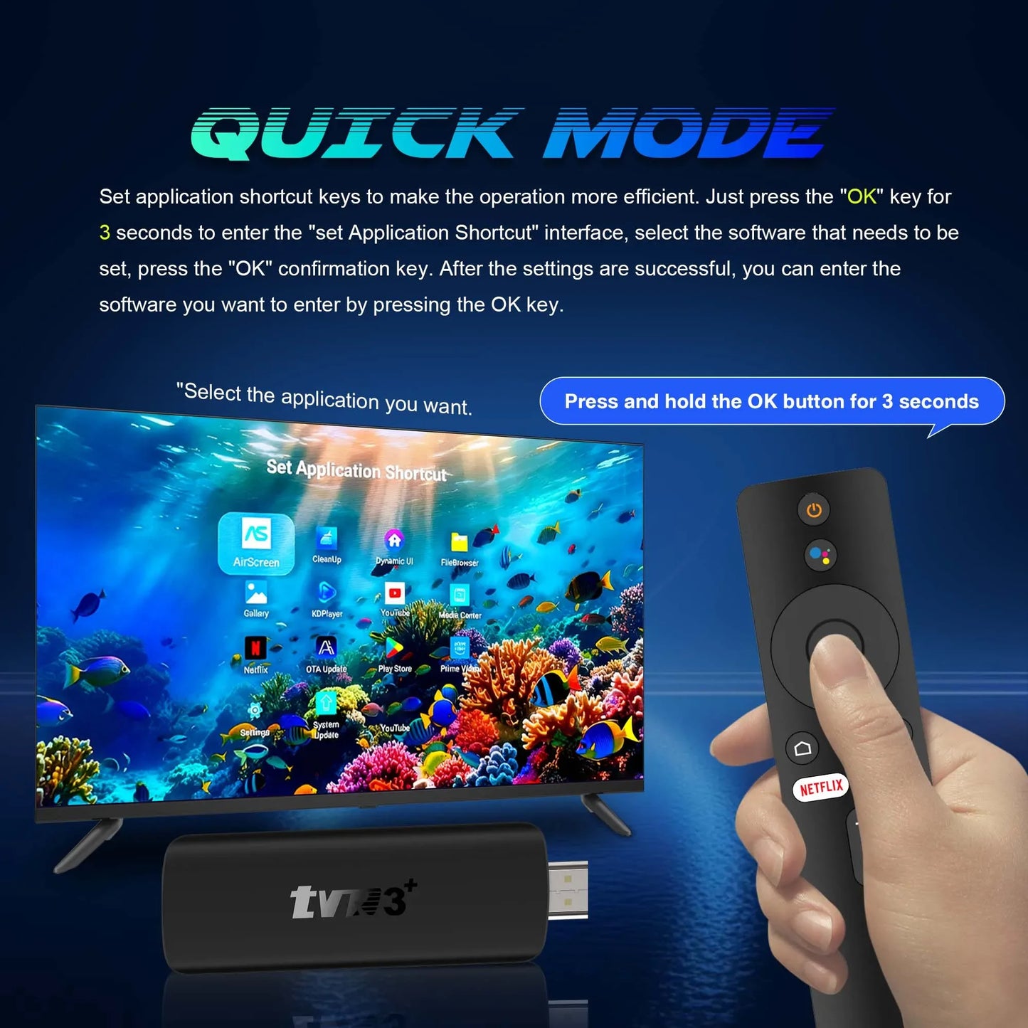 2026 TVR3+ Dual UI interface TV Stick 8K HD WIFI 6 Android 14.0 RK3518 Quad Core 8GB RAM 128GB ROM Home Theater Media Player