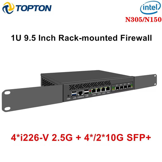 Topton 1U Rack Mini PC 2x10G SFP+ 4x i226-V 2.5G Intel i3-N305 N150 DDR5 mSATA Network Router Server Firewall Appliance AES-NI by PDG ibma