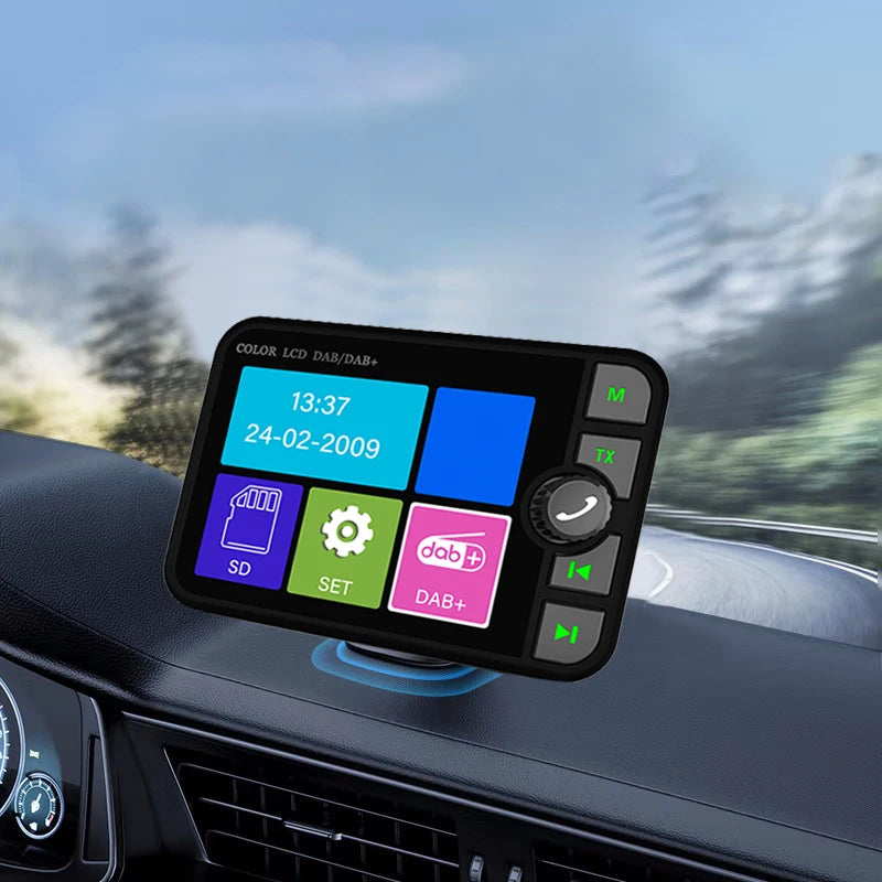 Stereo Digital Broadcast 2.4Inch LCD Color Screen Radio Receiver Bluetooth 5.0 DAB/DAB+ Digital Radio MP3 FM Transmitter for Car