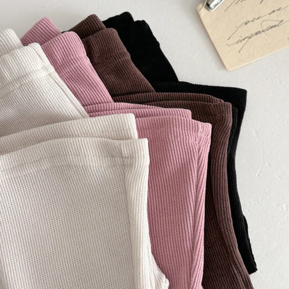Baby Trousers Spring Loose Solid Color Bell Bottom Pants Newborn Girl Stretch Trousers Autumn Toddler Girl Clothes