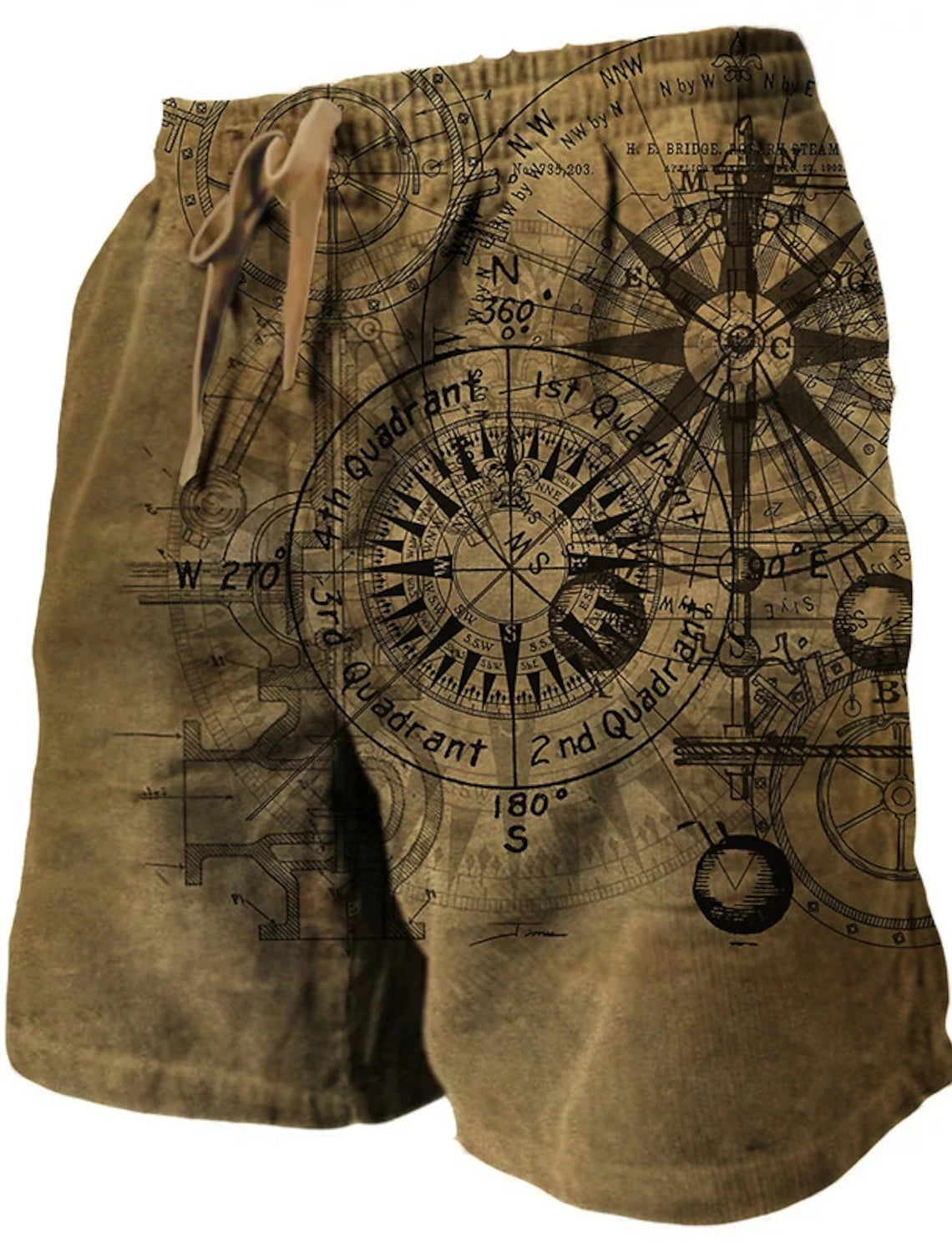 Men's Beach Pants Compass 3D Printed Shorts Men's Summer Breathable Shorts Fitness Street Shorts Men's Ropa Hombre