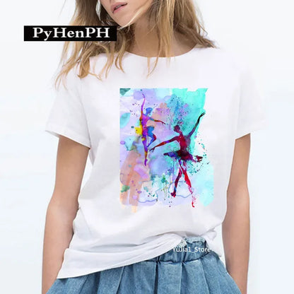 Gymnast Dancer T Shirt  Fashion Gymnast Artistic Gymnastics Printed T-shirt for Women Parent-child Clothing Oversized T Shirt