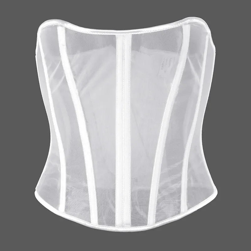 Sexy Thin Body Shaper Underwear Corset Waist Trainer Lingerie Lace Corsets Perspective Mesh Shapewear Women Fashion Clothes Faja