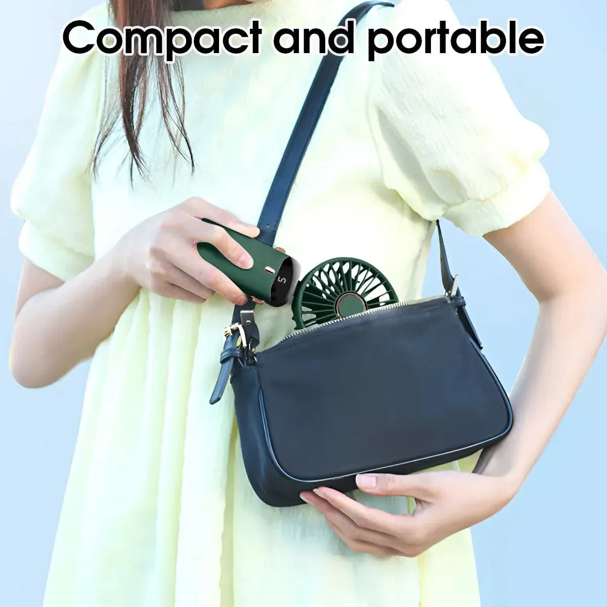 Handheld Mini Fan Foldable Portable USB Charging Neck Fan 1200mAh 5 Speed Settings  Suitable for Home and Outdoor Use