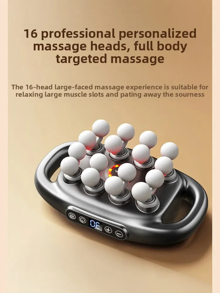 Brand high-end 16-head fascia gun multi-head massager, waist and back muscles deep relaxation 16-head massager