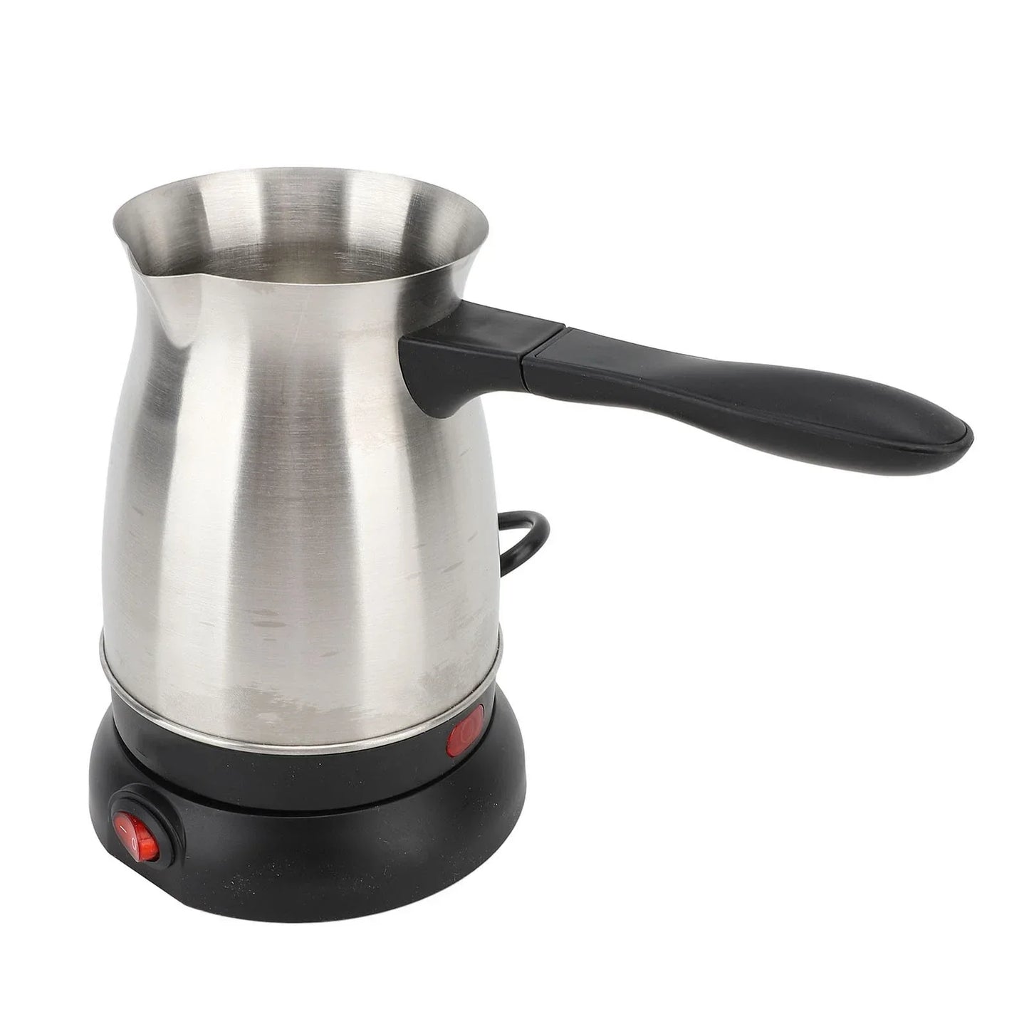600ML Stainless Steel Electric Coffee Pot with Ergonomic Handle Turkish Coffee Maker Kettle for Home
