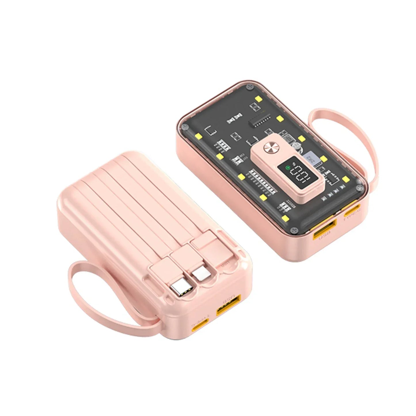Transparent Mini Power Bank Kit Portable Fast Charging For21700 DIY Kit And Has Future Shape Is violet Battery not Included