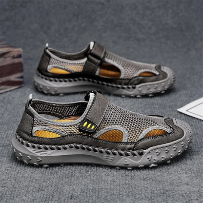Summer Men Sandals Genuine Leather Mens Casual Shoes Outdoor Men Leather Sandals for Men Beach Shoes Roman mens Shoes