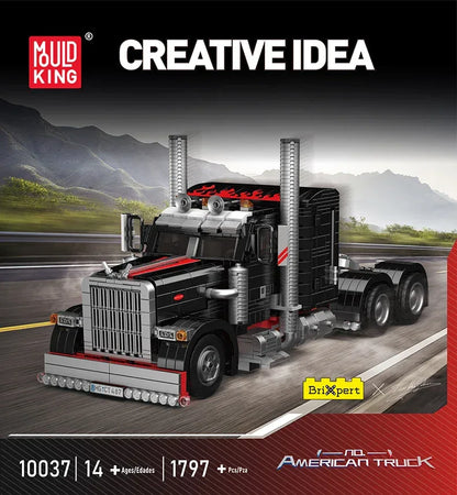 Mould King 10037 Technical Car Toys The American Truck Building Block Assembly Car Brick Set Educational Kids Christmas Gift