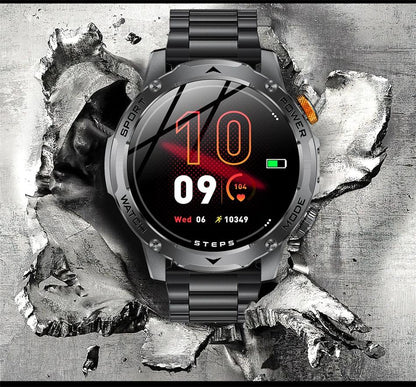 LIGE AMOLED Smart Watch Men with Flashlight Sports IP68 Waterproof Fitness Tracker Bluetooth Call Smartwatch Man for Android iOS