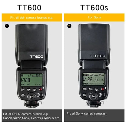 Godox TT600/TT600S Camera Flash Speedlite GN60 Built-In 2.4GHz X Wireless Radio System On Camera Flash  for Sony Nikon Fuji