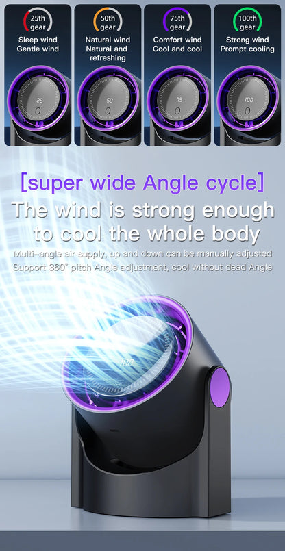 Mini Desktop Circulating Fan 4 Speed Wind Control Electric High-speed Fan USB Rechargeable Mini Circulating Cooling Fan