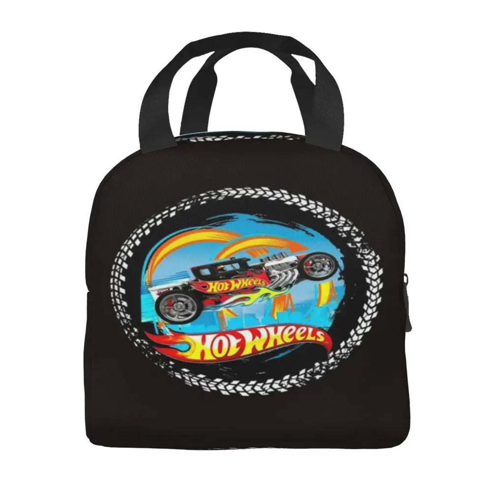 Custom Hot Wheels For Fans Thermal Insulated Lunch Bag Cartoon Sport Car Portable Lunch Container Travel Multifunction Food Box