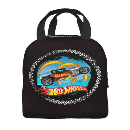Custom Hot Wheels For Fans Thermal Insulated Lunch Bag Cartoon Sport Car Portable Lunch Container Travel Multifunction Food Box
