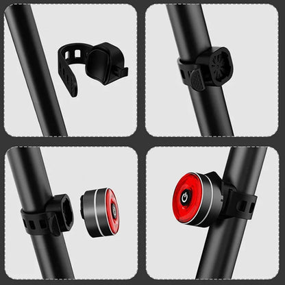 BUCKLOS Bike Rear Light Aluminum Alloy Basic/Sensing Bicycle Taillight Type-C Rechargeable MTB Road Cycling Lamp IPX5 Waterproof