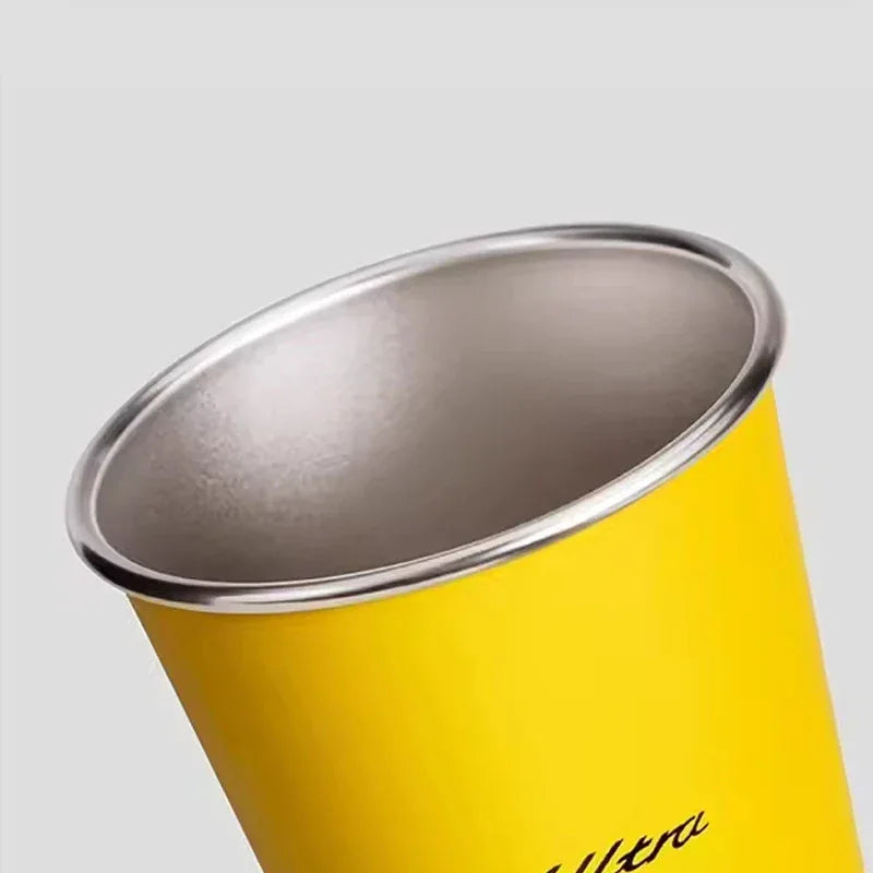 Mijia Life Ultra Yellow 304 Stainless Steel Drinking Cup 350ML Single-layer Rolled Edge Beer Outdoor Car Stacked Cold Drink Cup