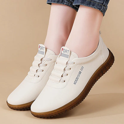 100% cowhide Women's Leather shoes New large size casual sports shoes Fashion  Lightness Women's vulcanized shoes sneakers