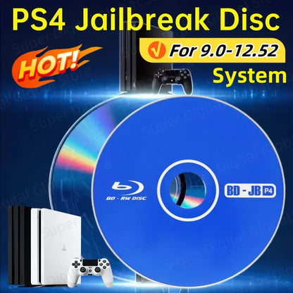 Ultimate PS4 All-in-one Jailbreak Gold Disc Bootable Eject Payload For Firmware 9.0-12.52 Homebrew & Backup Games Jailbreak Disc