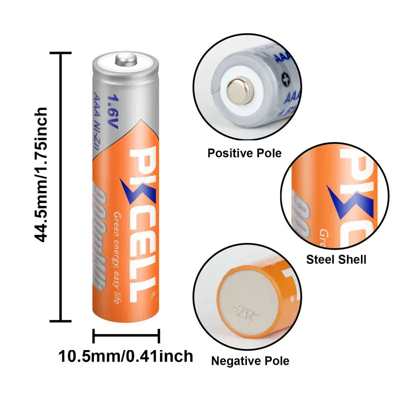 4/8/12PC Ni-Zn AAA Rechargeable Battery 1.6V 900mWh AAA nizn batteries pack with NiZn Charger for NIZN AA/AAA Battery