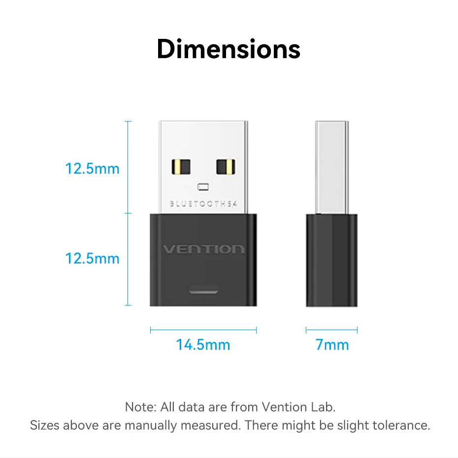 Vention USB Bluetooth Adapter 5.0 5.1 5.3 5.4 6.0 Dongle for PC Speaker Wireless Mouse Keyboard Music Audio Receiver Transmitter