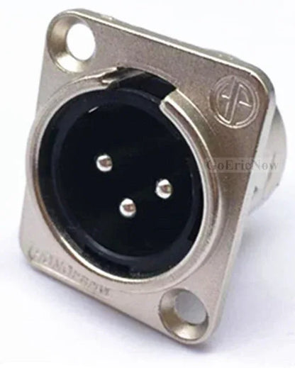 1pcs 3,4,5,6,7 pin Male/Female Black/Silver Metal Square XLR Speaker Panel mount socket Connector