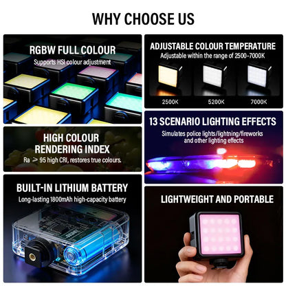 SOONPHO P5 LED RGB Video Light Professional Photographic Lighting 2500K-7000K Bi Color For Photo Studio Portable Lamp