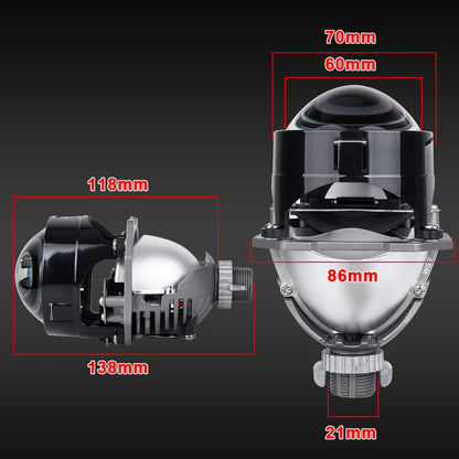 2.5 Inch Bi Led Projector Lens Led Light H4 H7 9005 9006 Car Headlight Bulb High Low Beam 6000K Diode 100W 40000LM Turbo Tuning