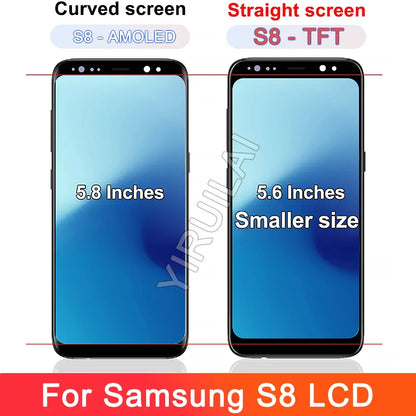TFT Screen For Samsung Galaxy S8 LCD With Frame G950F G950U Touch Screen Repairment Parts Assembly Display Without Fingerprints