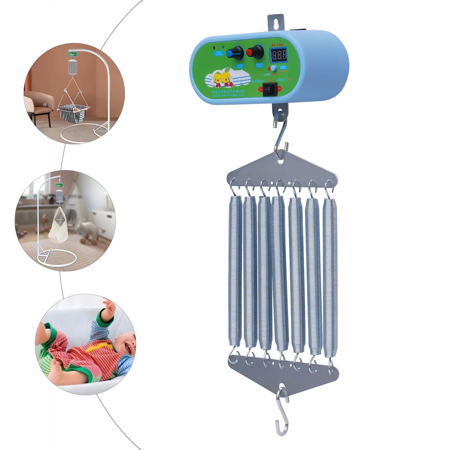 Electric Baby Swing Controller, Hanging Electric Cradle Control w/Adjustable Timer Swing Spring for Baby