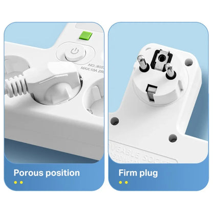 1pc EU power board, switch power plug, with independent night light switch, 3 AC sockets, suitable for home and office use