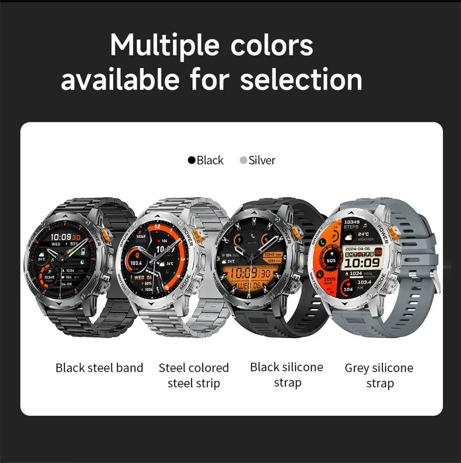 LIGE AMOLED Smart Watch Men with Flashlight Sports IP68 Waterproof Fitness Tracker Bluetooth Call Smartwatch Man for Android iOS