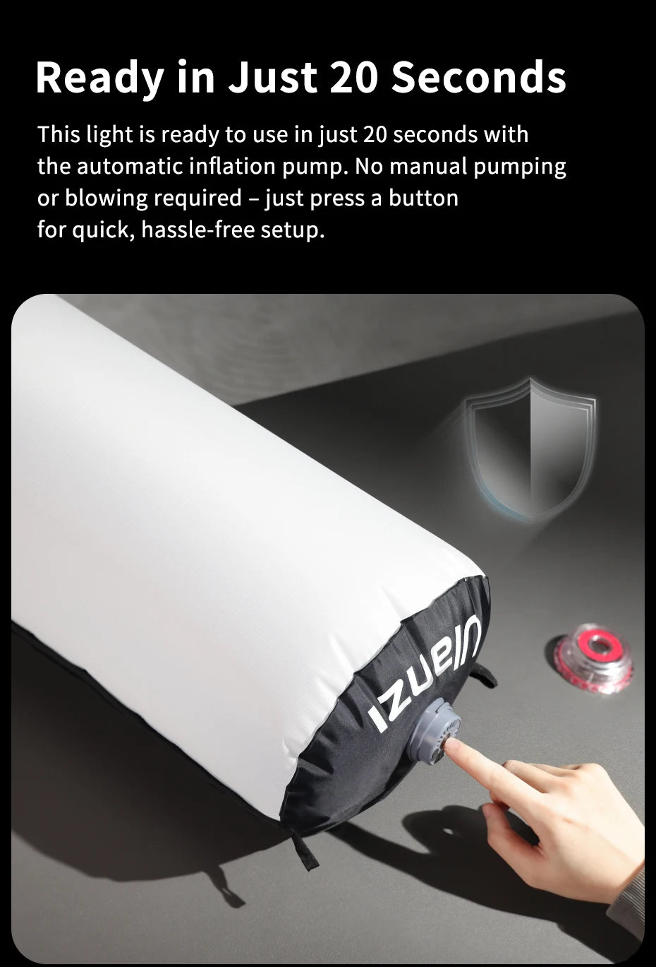Ulanzi AL60 Inflatable Foldable Air Tube Light LED Light Fill Light 2700-6500K 2070Lux/0.5m with Remote control for Photography