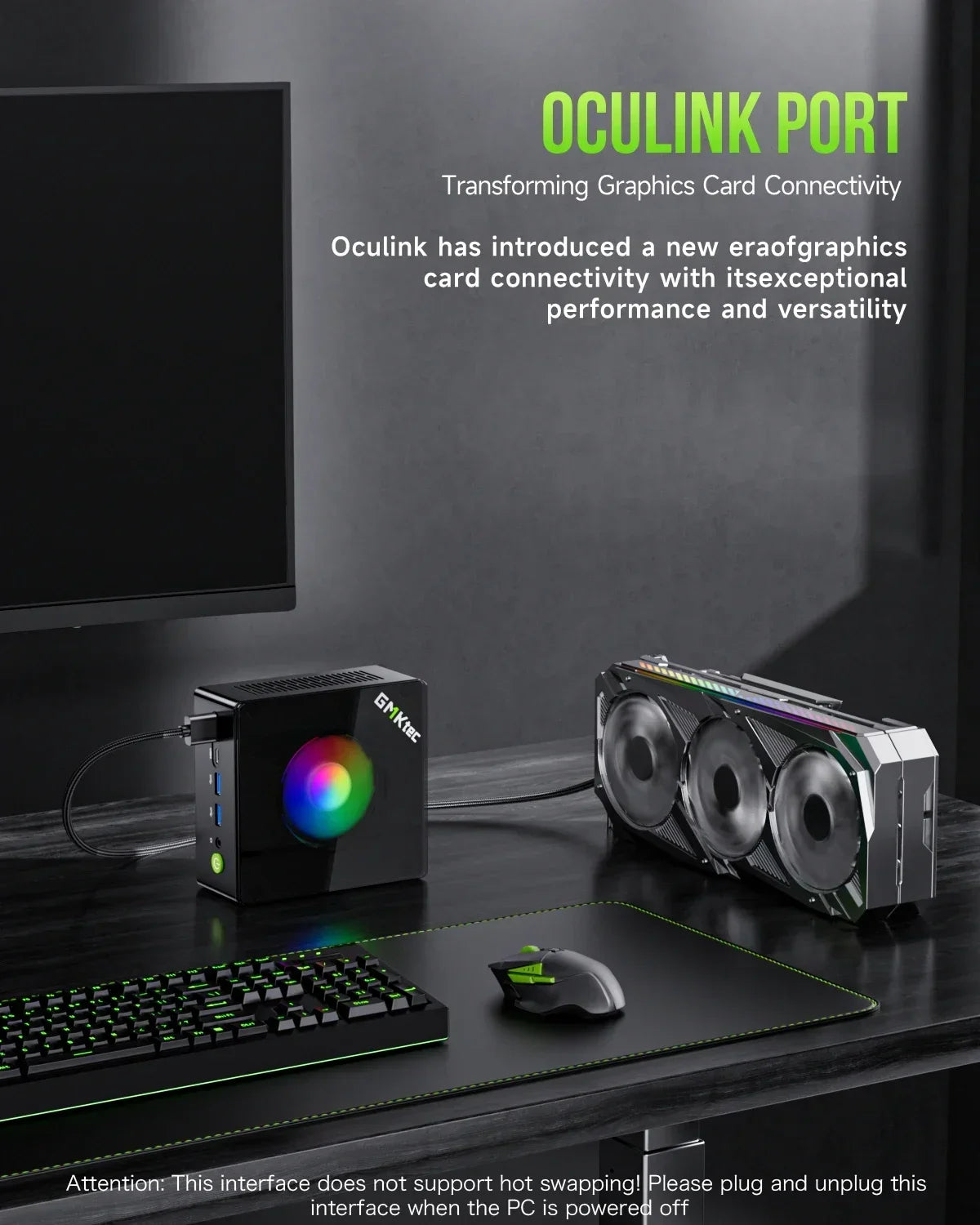 GMKtec K11 Gaming PC AMD Ryzen 9 8945HS 32GB DDR5 1TB PCIe 4.0 SSD Windows 11 Pro Oculink Dual 2.5G LAN HDMI DP 2 USB4 RGB