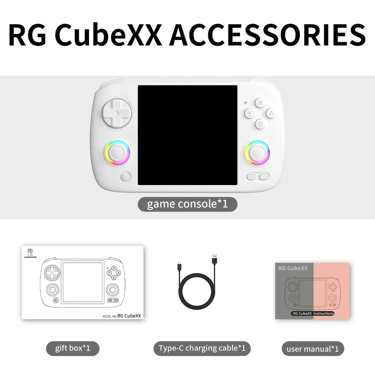 NEW ANBERNIC RG CUBEXX Retro Handheld Game Console Video Player Gaming Linux HD IPS RGB WIFI Bluetooth PSP Games Gift RGCUBEXX