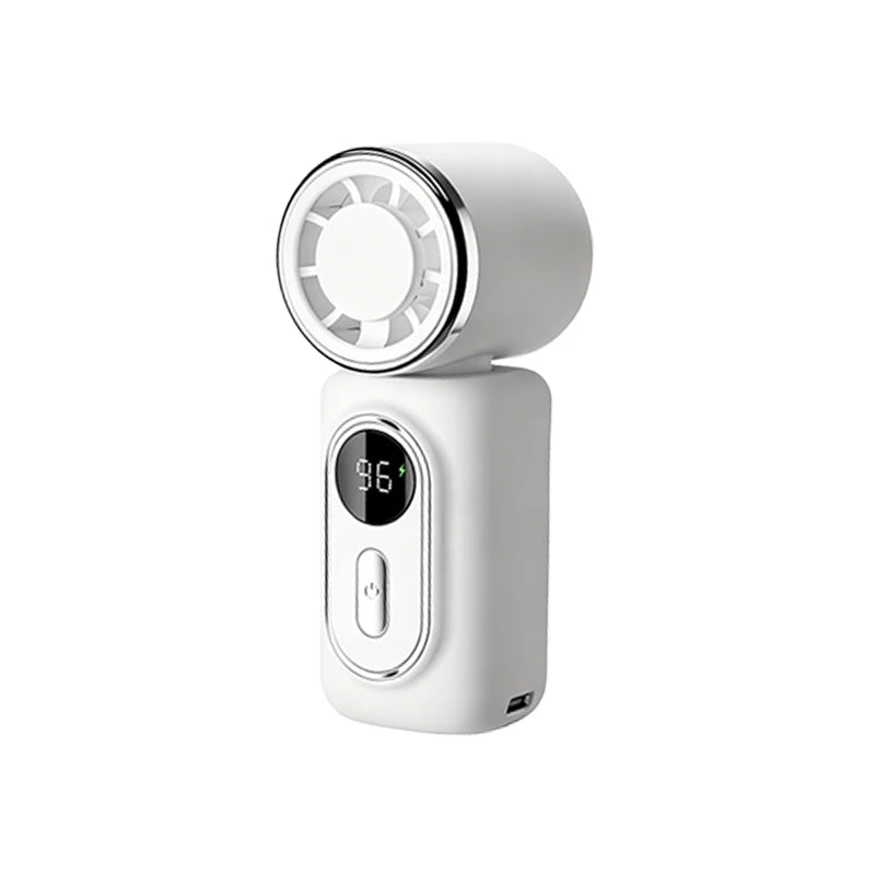 Mini Ice Compress Fan High Speed Cooling Ice Pack Fan 3000mAh 5 Speeds 180°Adjustable LED Display USB Rechargeable Portable Fans