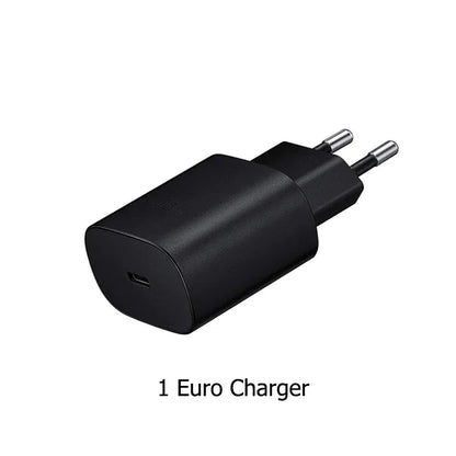 25W USB C Fast Wall Charger with USB C to Type C Fast Charging Cable For IPhone 15 16 Samsu Galax S25 24 S23 S22 S21 S20 Note 10