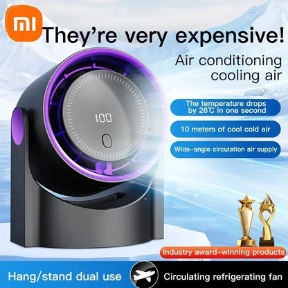 Xiaomi Smart Electric Fan 100 Level Bladeless Fan Portable Small Usb Charge Silent Desktop High-speed Circulating Cooling Fan