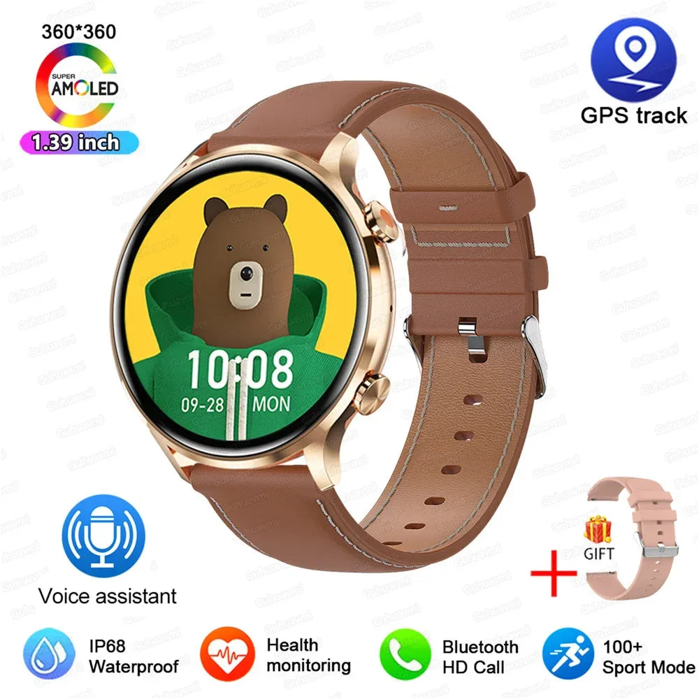 2025 New Smartwatch Women 1.39 inch AMOLED HD Screen Always On Display Custom dial Call IP68 Sport Smart Watch For women men