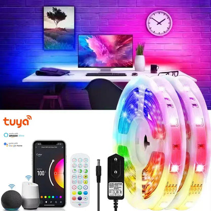 RGB Led Lights Strip Wifi Bluetooth Adhesive Led Tape Rgb 5050 Led Strips For Bedroom Party Lights Wall Room Decoration