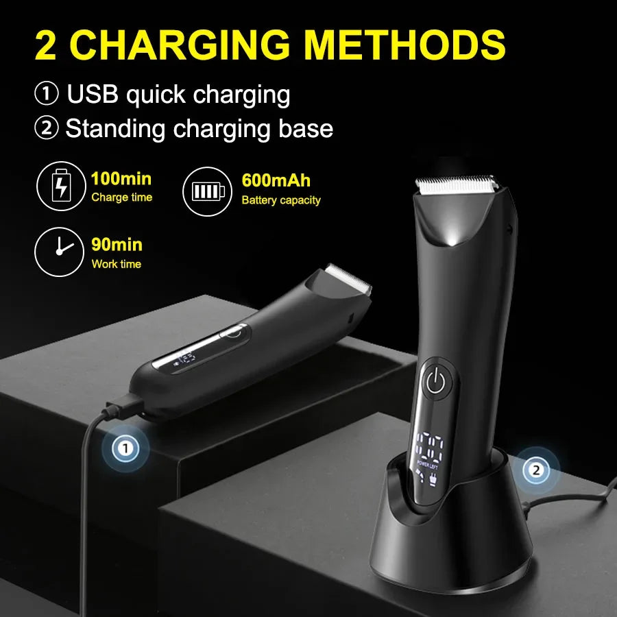 The Ballber Pro Electric Groin & Body Hair Trimmer for Men - Mens Body Groomer Kitfor Privates -Shaver for Hard to Reach Areas