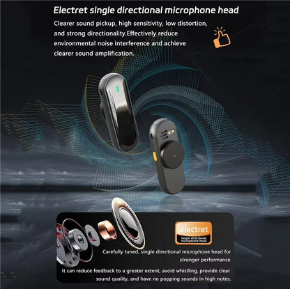 Bluetooth Wireless Voice Amplifier With Lavalier microphone for Teachers Elderly Tour Guides Coaches U-Disk Megaphone Microphone