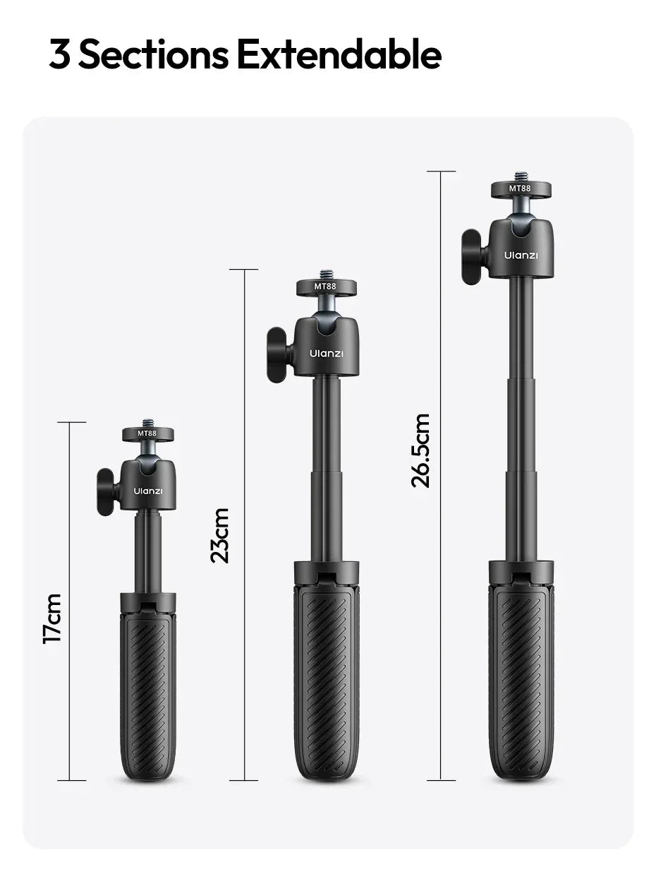 Ulanzi MT88 ClipMate Tripod Backpack Clip Selfie Stick Mode Extendable Tripod Mode Travel Photography Livestreaming Vlog Shots