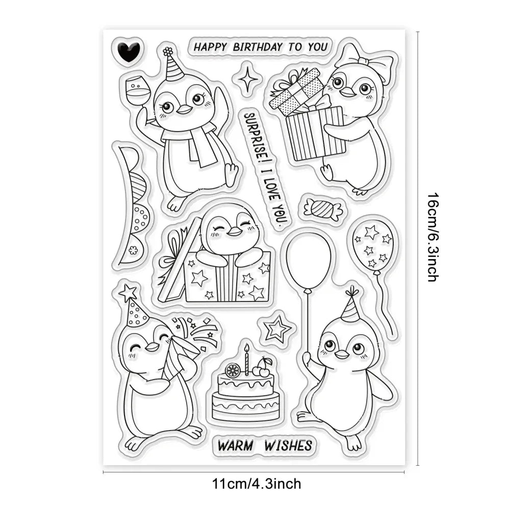 Animal Postman Silicone Clear Stamps Fox Hamster Rabbit Cat Transparent Stamps for Birthday Valentine's Day Cards Making DIY