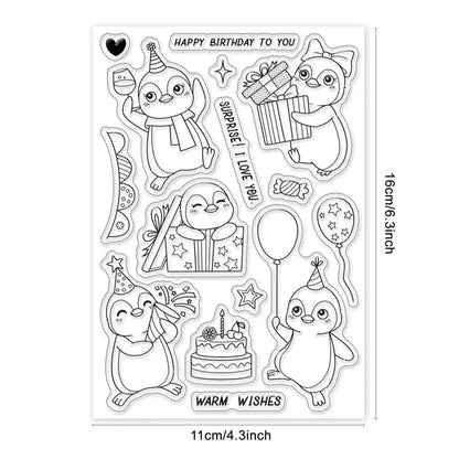 Animal Postman Silicone Clear Stamps Fox Hamster Rabbit Cat Transparent Stamps for Birthday Valentine's Day Cards Making DIY