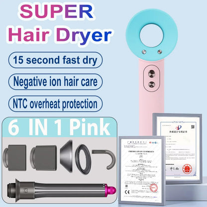 1600W Professinal Leafless Hair Dryer Negative Ion Hair Care Hairdryer Home Powerful Blow dryer Styling Toos Gift For Women