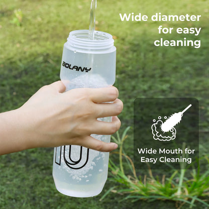 BOLANY 750ML Sports Bottle 10th Rubber Transparent Plastic with lid Bottle Portable Squeeze Drinking Outdoor Cycling Kettle