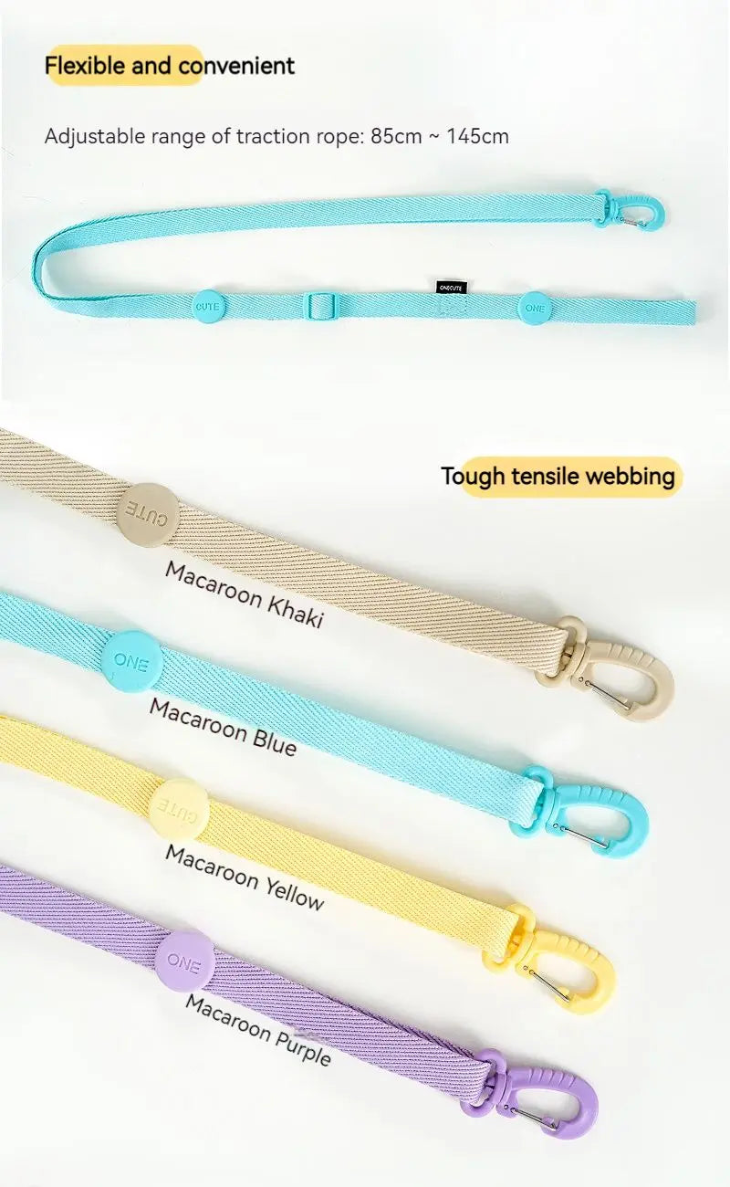 Dog Harness Dog Collar Dog Leash Macarone Color Cat Accessories Pet Small Dog Accessories Small Dog Harness Dog Supplies
