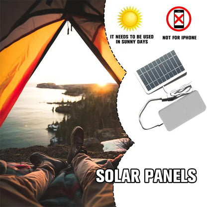 5V 400MA Solar Panel Charger Output USB Type-C Portable Solar System Mobile Phone Charger Electric Fan Outdoor Camping Home