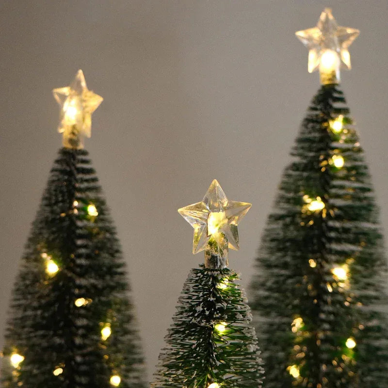 Luminous Mini Christmas Trees LED Lights Home Decoration Electronic Candles Childrens Gifts New Year Christmas Party Ornament