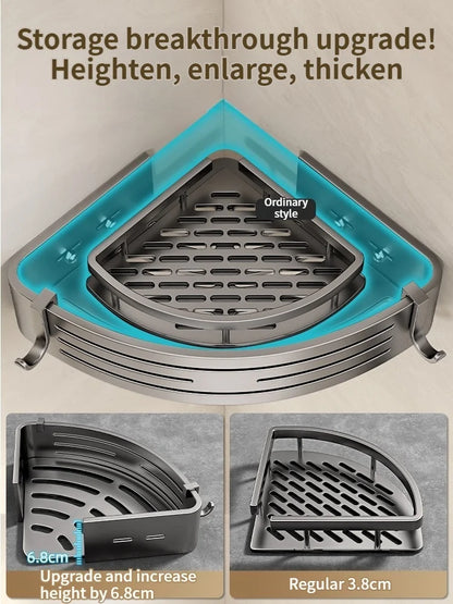 No Need To Drill Walls for Installation Aluminum Bathroom Shelf Shelves Shampoo Rack Storage Holder Kitchen Organizer Wall Rack